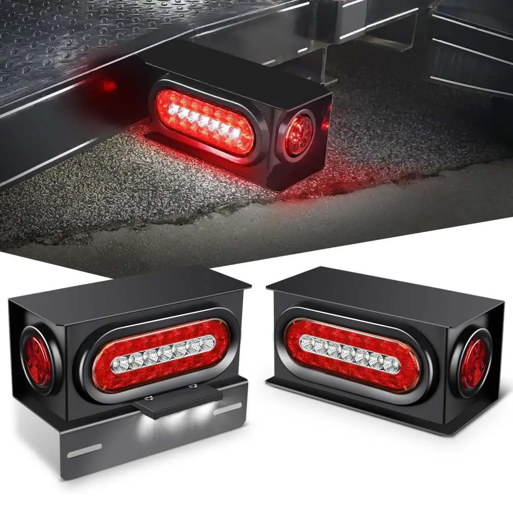 Red White Oval+ Red Marker Trailer Light Box