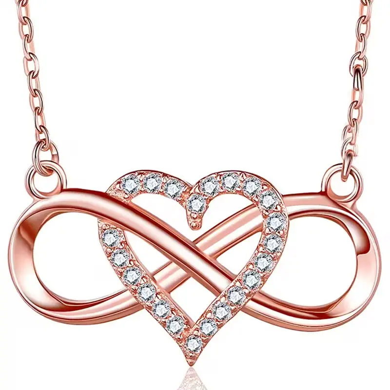 Fashion Infinity Heart Pendant Synthetic Zircon Love Necklace - Valentines Day Meaningful Gift, Versatile Gift Choice for Teen Couples, Anniversary Costume Jewelry, Zircon Gemstone Necklace, Gifts For Your Girlfriend