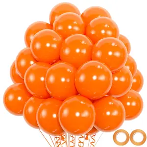 100pcs 12-inch Orange Latex Balloons for Halloween, Graduation, Birthday, Baby Shower & Party Decorations