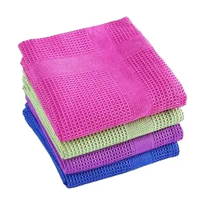 10 Counts Waffle Weave Kitchen Dish Towels with 100% Cotton,Super Absorbent Quick Drying Cloud-Soft Ultra Cleaning Towel, Random Color