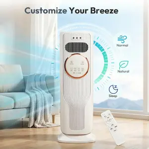 Year-Round Home Comfort: 2-in-1 Bladeless Tower Fan & Space Heater – 3 Speed Fan, 2 Heat Levels, Remote Control, Ice/Water Cool Breeze, Space-Saving, High Efficiency – Perfect for Indoor Use, Bedroom, Office – Safe Quiet Heating & Cooling