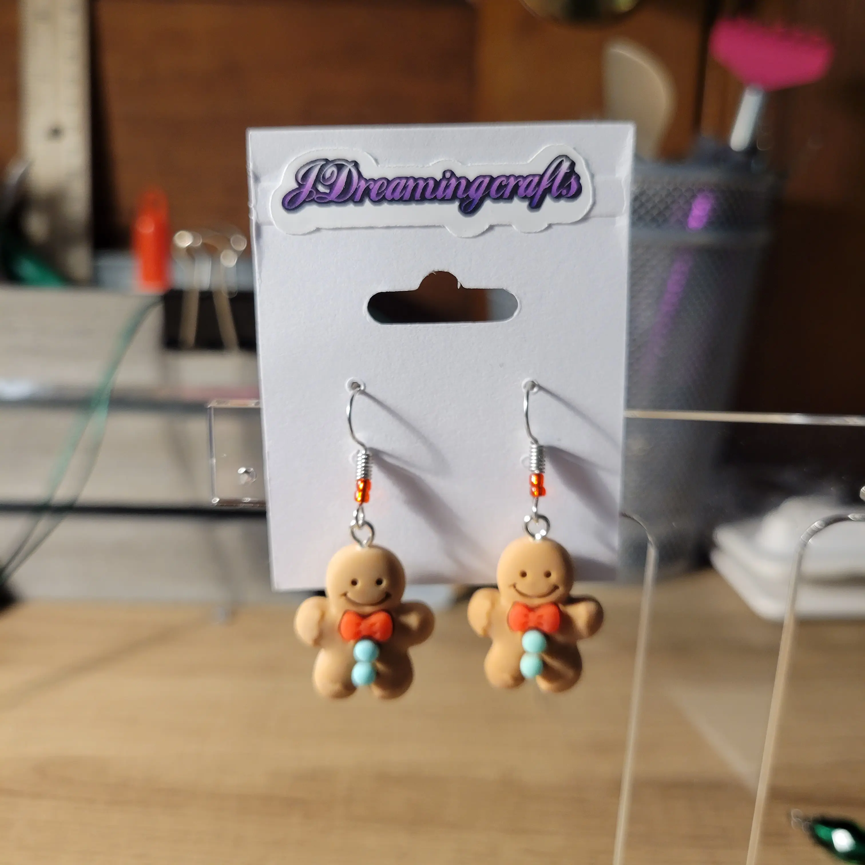 Gingerbread Man Dangle Earrings