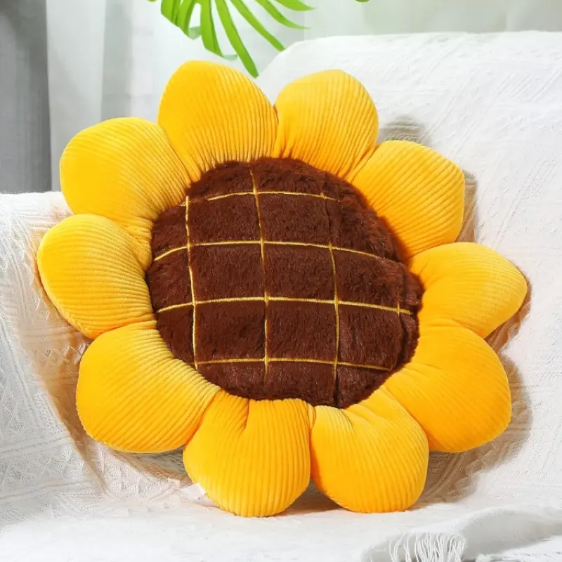 Flower Plush Pillow, Sunflower Pillow Soft & Comfortable Sunflower Cushion Sun Flower Plush Toy Home Bedroom Shop Restaurant Decor Sunflower Design