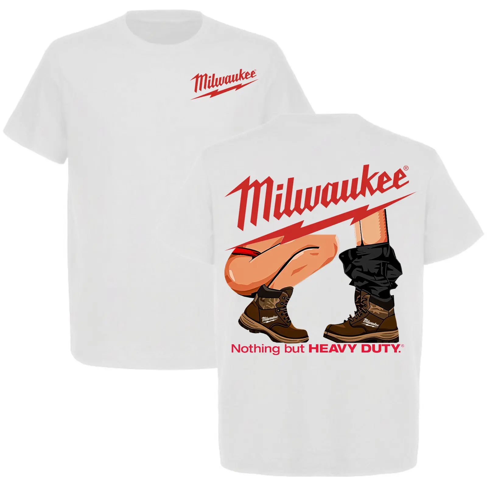 Funny Milwaukee T-Shirt, Nothing But Heavy Duty Funny Work Boots Graphic Tee, Mens Vintage Construction Shirt