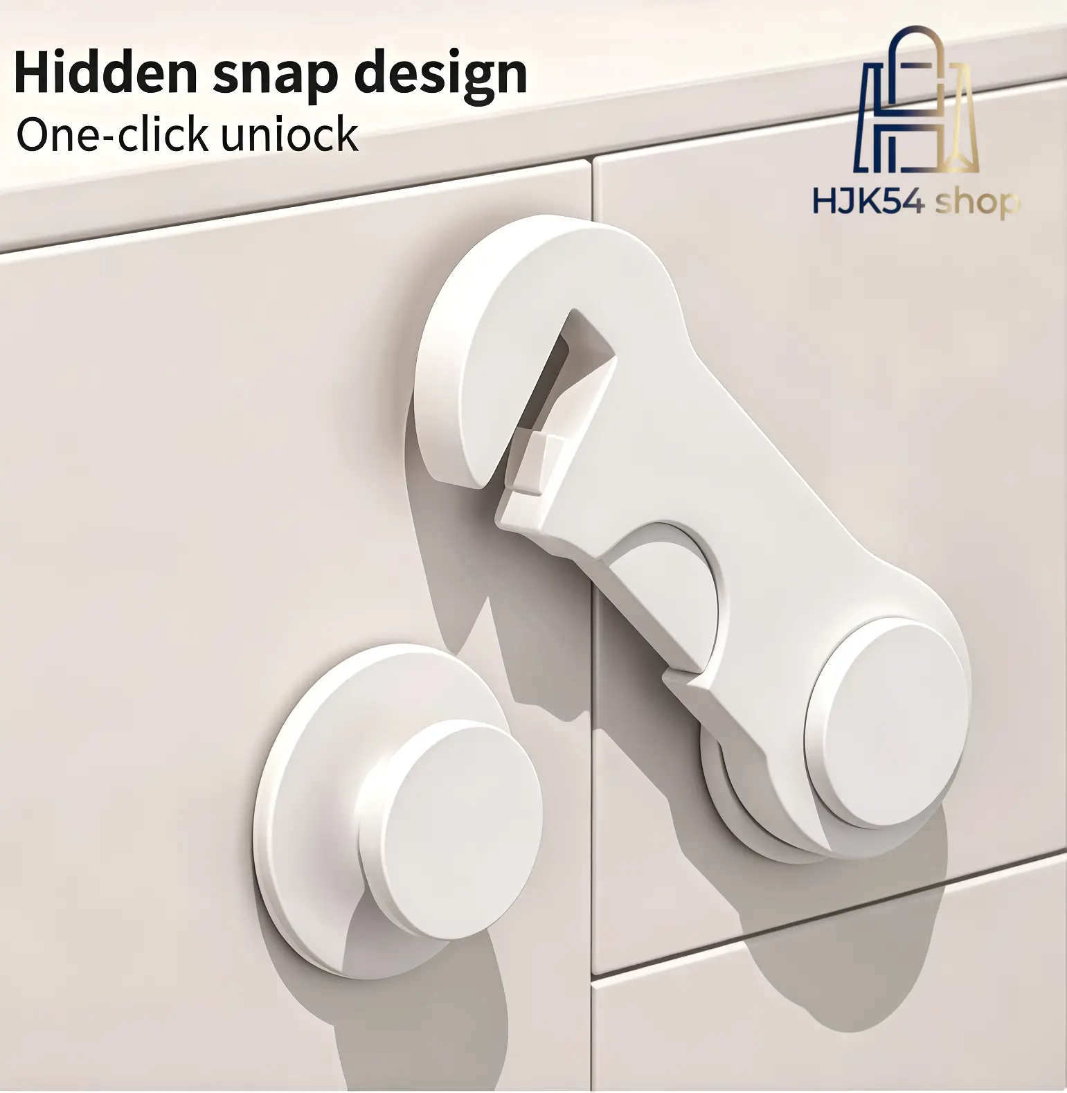 6pcs Home Protection Safety Locks, Solid Plastic Adjustable Latches for Toddler Safety - Drill-Free Adhesive for Cabinets, Drawers, and Fridge Door