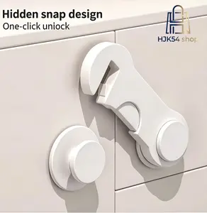 6PCS Adhesive Child Safety Cabinet Locks, No Drill Baby Proofing Drawer Latches, Easy Install Fridge & Cupboard Locks for Toddler Safety, No Tools Needed