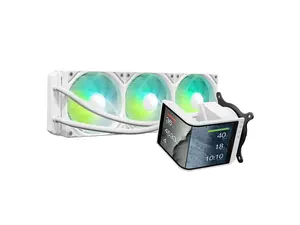 TRYX Panorama SE 360 ARGB White 360mm AIO Rotatable 6.67'' AMOLED Curved Screen 3D Anamorphic Effect Customizable AIO Cooler 360mm White Asetek Adela 280w TDP Intel LGA 1851/1700/1200/115X AMD AM5/AM4