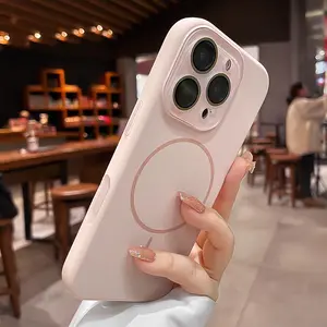 [LX]Original Liquid Silicone Magnetic Magsafe Case For IPhone 16 Plus 13 14 15 Pro Max 13 Pro Glass Camera Protector Camera Control Button Wireless Charger Acrylic Cover