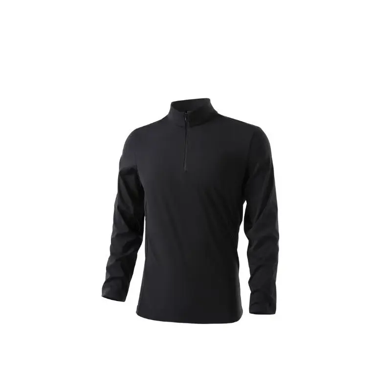 Nylon spandex stand up collar half zippe