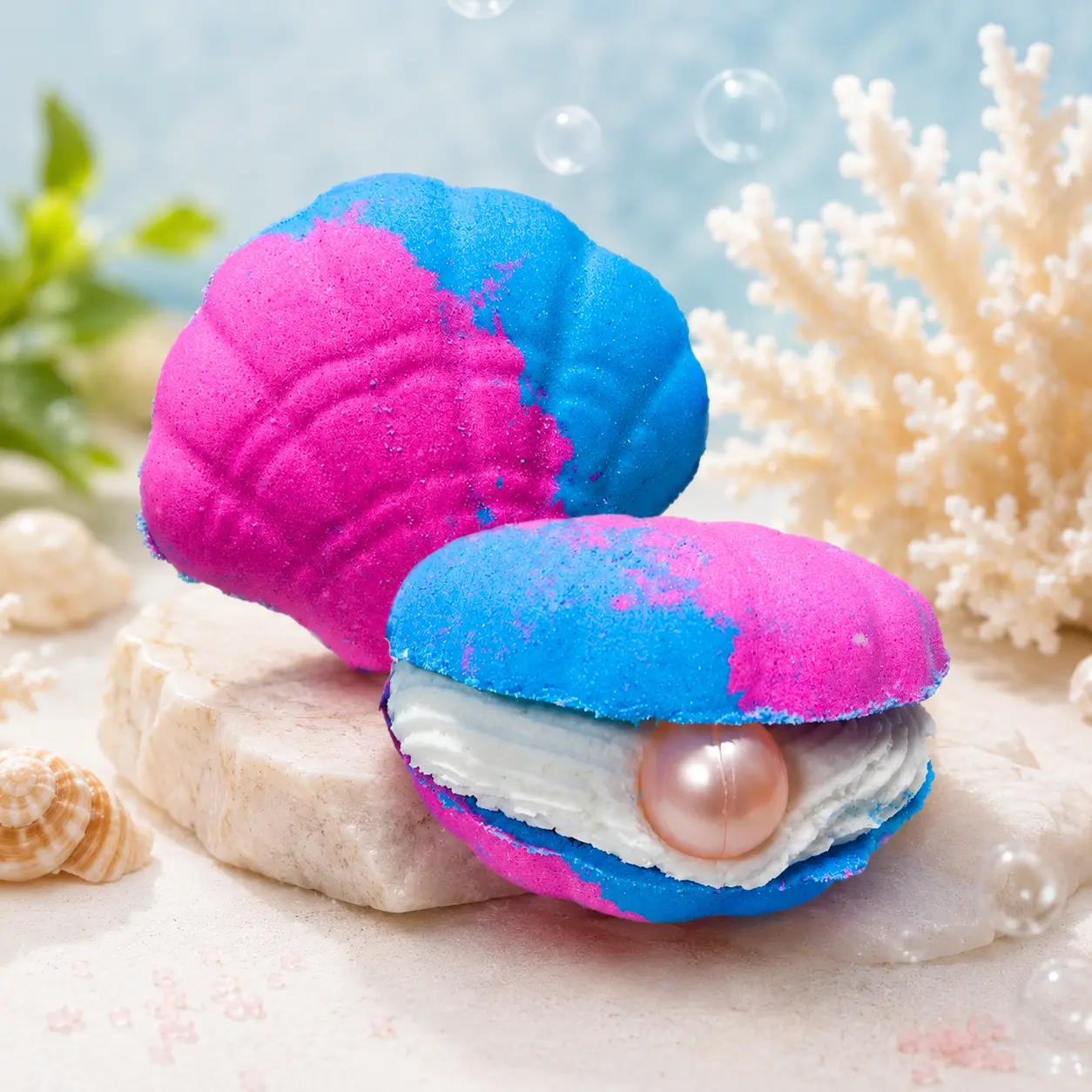 Bubble Clam Bath Bomb, Fizzy Bath & Shower Essential for Relaxing Self-Care (Beauty & Personal Care)