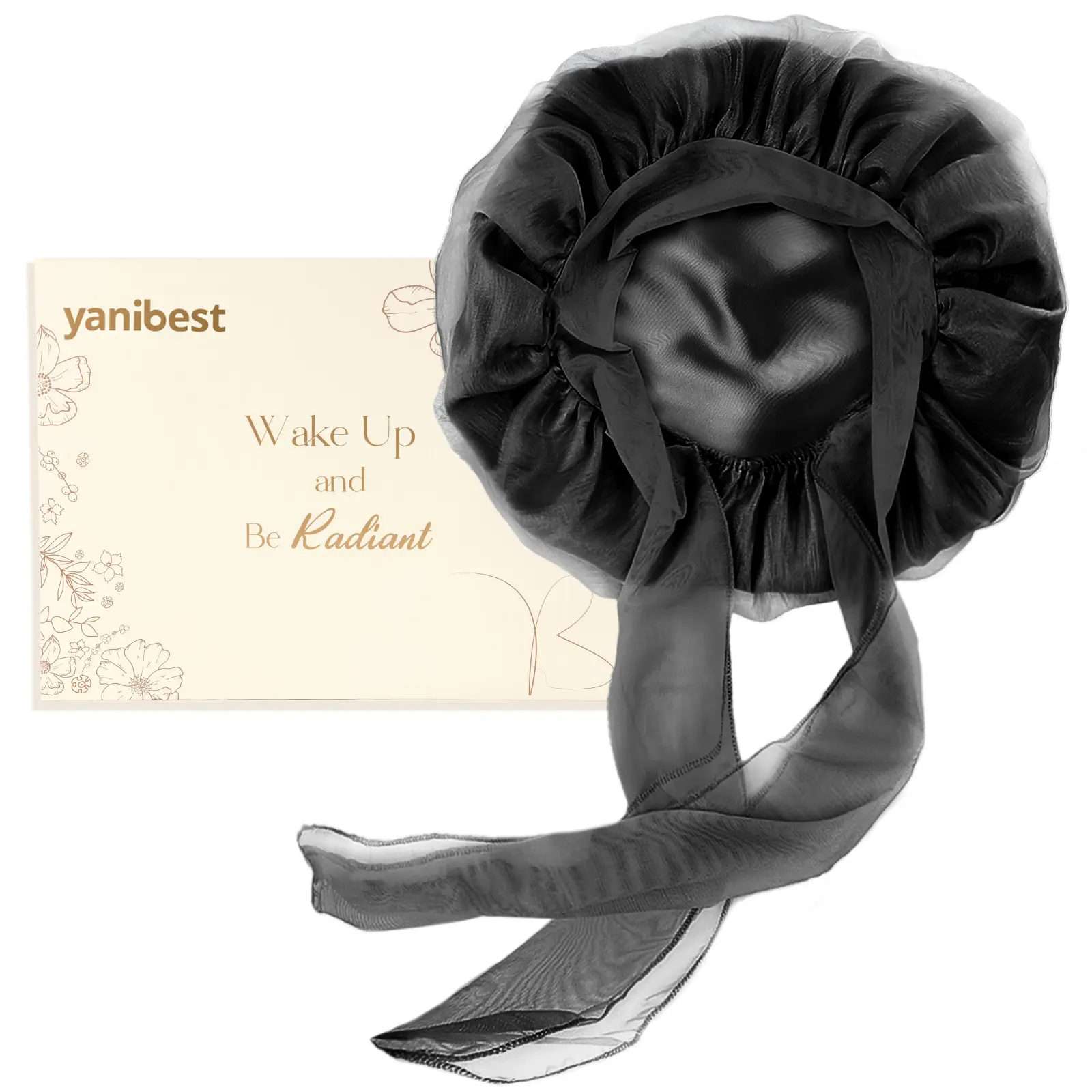 YANIBEST Silk Sleeping Bonnet for Women with Curly Hair, Adjustable Smoothing Sleep Cap for Hair-Moisturizing Haircare
