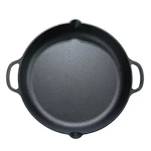 14-Inch Cast Iron Skillet - Pre-Seasoned, Versatile Kitchen Essential for Cooking - Cookware, Pans