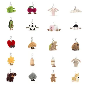 Original Jellycat Plush Keychain Mini Cute Animal Stuffed Toy Bag Charm Kawaii Gift for Kids Teens Collectors