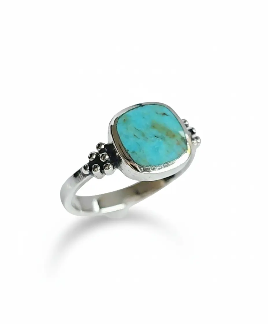Sterling Silver Genuine Turquoise Bohemian Ring