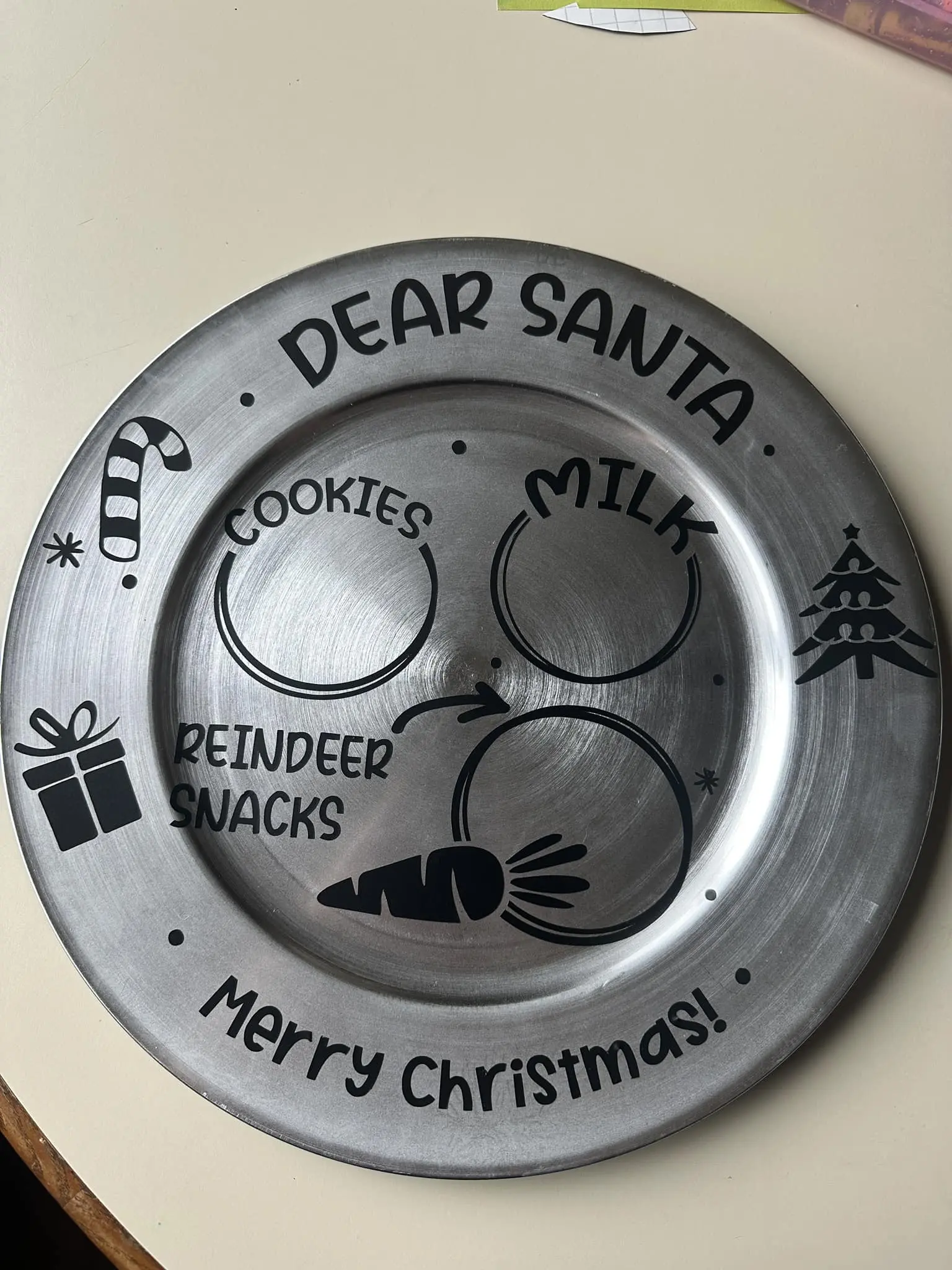 Christmas Santa and Reindeer Plate