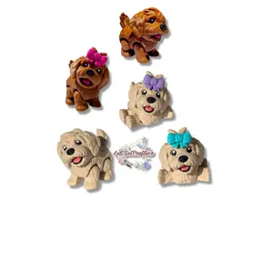 Miniature Golden Doodle- 3d printed articulating figurine. Decor