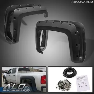 4pcs Pocket Rivet Wheel Fender Flares Fit For 14-18 Chevy Silverado 6.5'-8' Bed