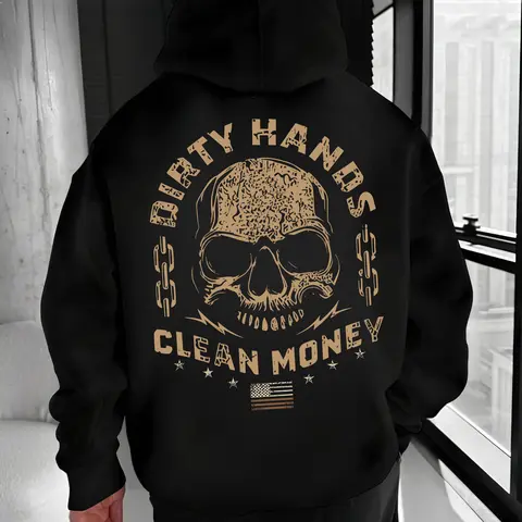 Dirty Hands Clean Money Hoodie – Blue Collar Work Ethic T Shirt, Gen X Working Class Sweatshirt.