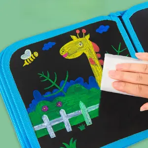 Erasable Coloring Doodle Book Case, 1 Count Creative Painting Book with Watercolor Pen & Wipes, Arts & Crafts Easels for Boys & Girls, Erasable Drawing Pads