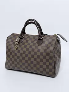 Pre-owned Louis Vuitton Canvas Shoulder Bags Damier Ebene Speedy 30 Shoulder Handbag Top handle Bag SH257LV