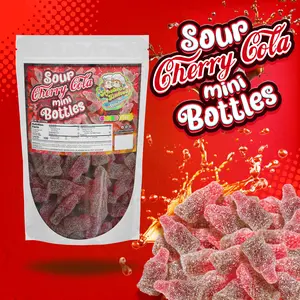 Sour Cherry Cola Mini Bottles - a blast of juicy cherry tartness!