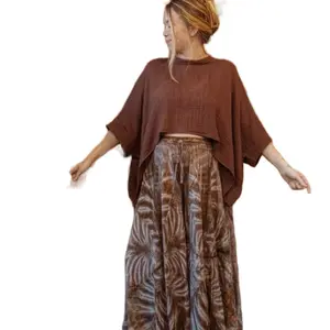 Bohemian Bamboo Organic Cotton Tee Shirt, Flowy Comfy Top