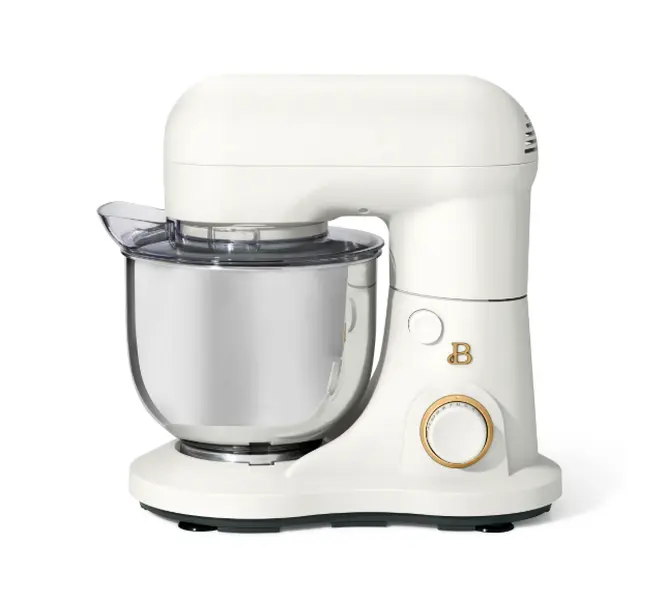 Beautiful 3.5 Qt Stand Mixer, White Icing with Flat Beater, Dough Hook, Balloon Whisk