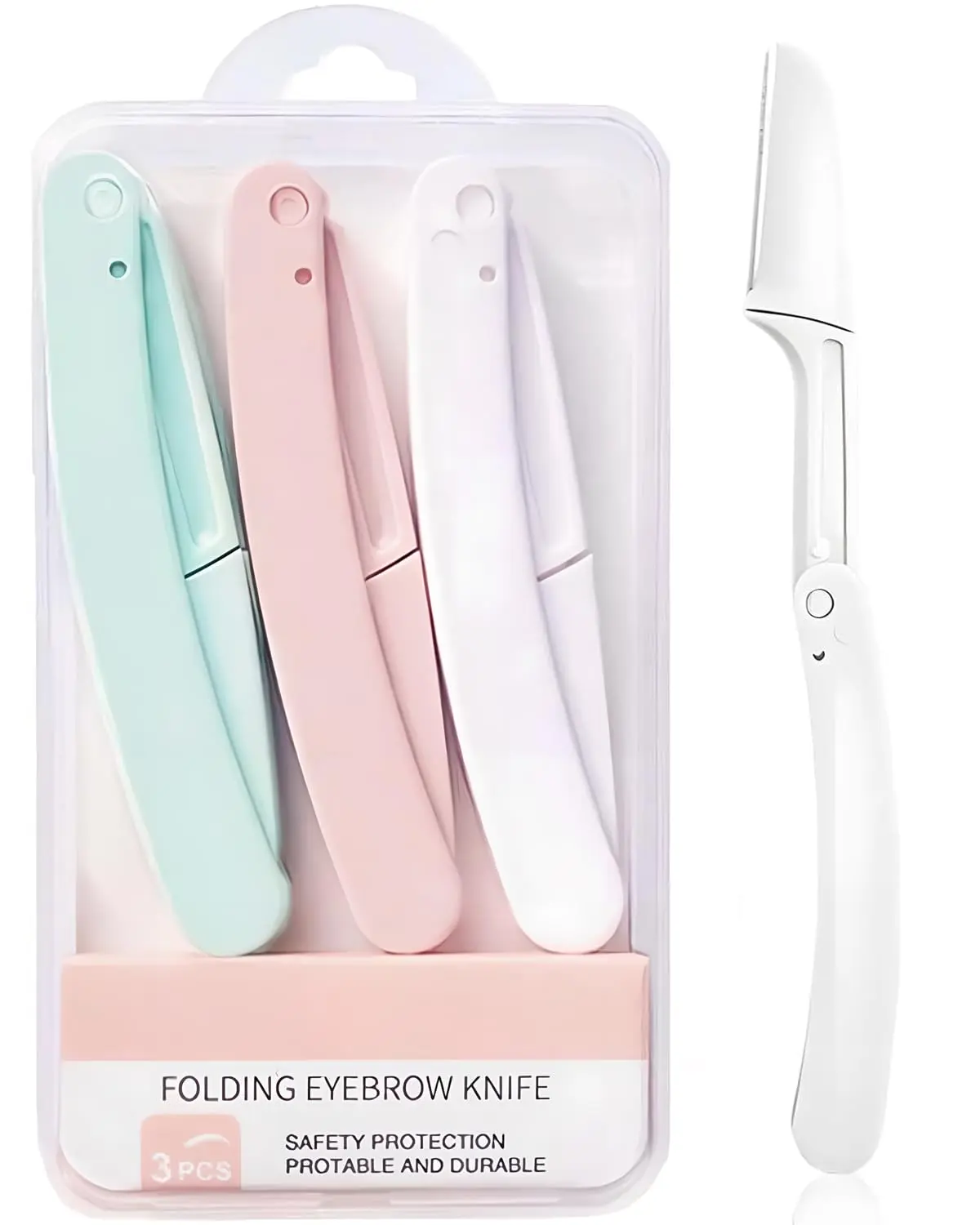3-Piece Dermaplaning & Eyebrow Razor Set for Women Face Hair Removal Tool Sensitive Skin Facial Razor Peach Fuzz Shaver Brow Trimmer Portable Durable