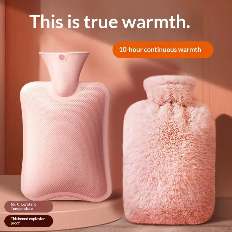 Water injection hot water bottle thickened explosion-proof girl hand warmer hot compress belly foot warmer artifact imitation rabbit velvet irrigation warm handbag