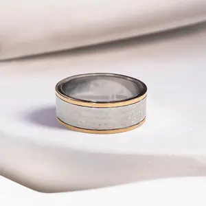 Customized Spinner Ring - Two Tone Hammered