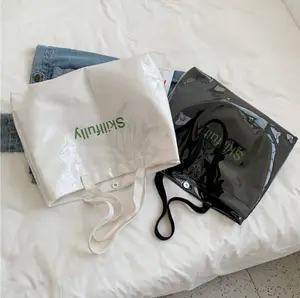 New Large PVC Letter Print Tote Bag Weekender Hobo Bag Travel Purse Shoulder Handbag