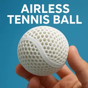 Airless Tennis Ball - White FPLA Bouncy Ball for Endless Play and Maximum Durability - Lightweight and Fun for Practice and Casual Games