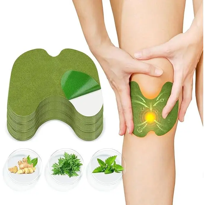 Wormwood Herbal Knee Patches - Adhesive Heat Plaster for Knee Support, Muscle Pain Relief, Temporary Maximum Strength Relief - Natural Herbs Wellness Solution (72 Count) - Beauty & Personal Care Therapeutic Heat Patch, Knee Relief