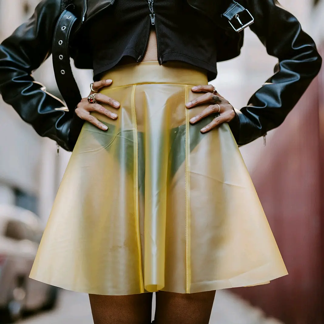 Yellow Vinyl Skirt /  Womenswear / skirt /  Bottoms