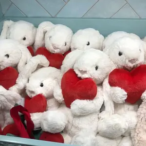 Jellycat Bashful Red Love Bunny, Valentine's Stuffed Animal, Soft Plush Toy, Adorable Gift for Kids and Adults, Cuddly Bunny, Limited Edition Plush