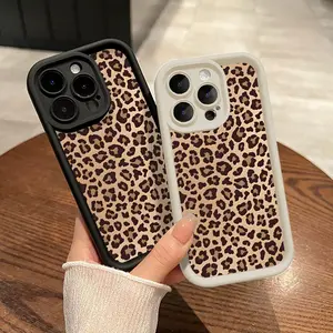 Leopard Print Pattern Case for iPhone 17 Pro Max 16 16e 15 14 Plus 13 12 11 Air XR X XS Plus Shockproof Drop Protection Rugged Durable Silicone Cover