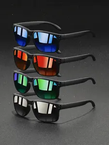 Four pairs of the latest unisex sports sunglasses, available in multiple colors, suitable for various outdoor activities. UV400 lenses effectively protect against ultraviolet rays, and the classic solid-color frames are stylish and durable. Sports Eyewear