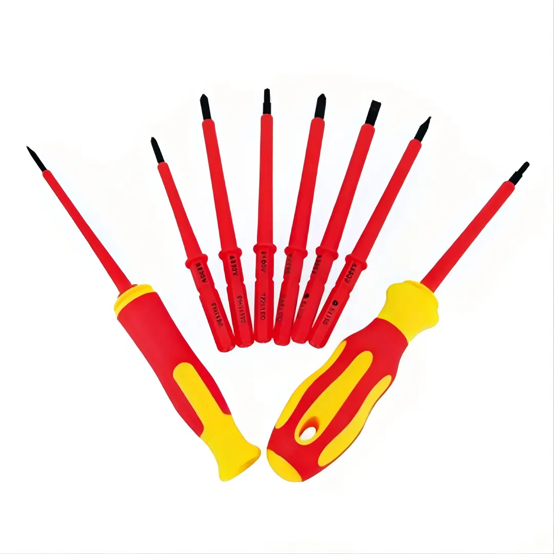 Insulated electrician screwdriver set, high hardness, magnetic Phillips/flathead/Torx/hex/star bits for home use ratchet ing
