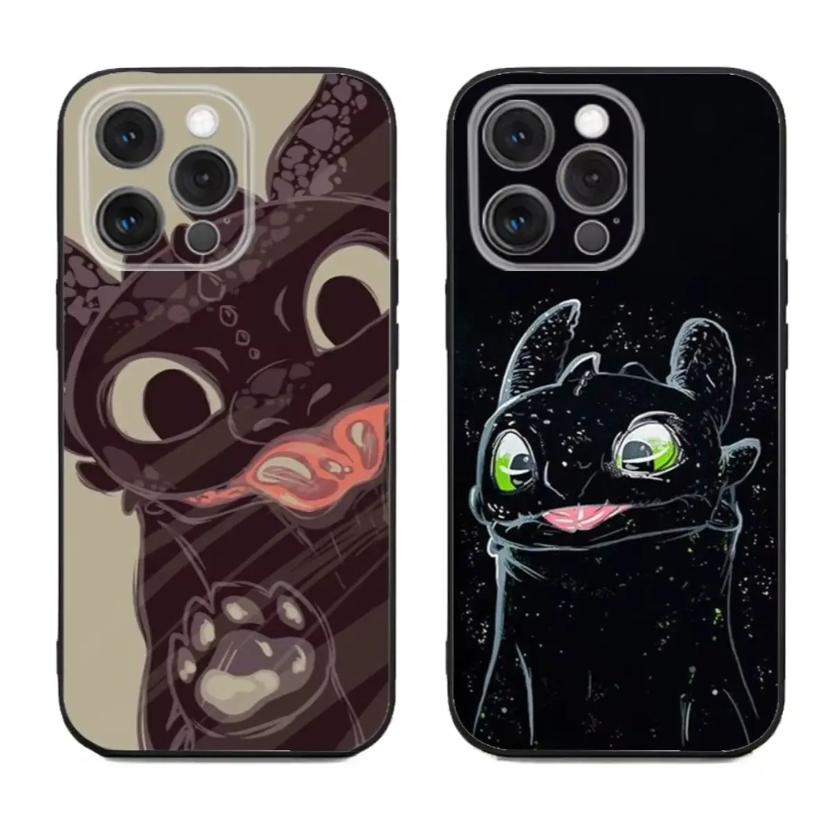Toothless Baby Dragon Cute Phone Cases For iPhone 17 Promax Pro Air 16 Plus 15 14 13 12 11 Soft Black TPU Shockproof Protective Cover Gift For Birthday Christmas Halloween