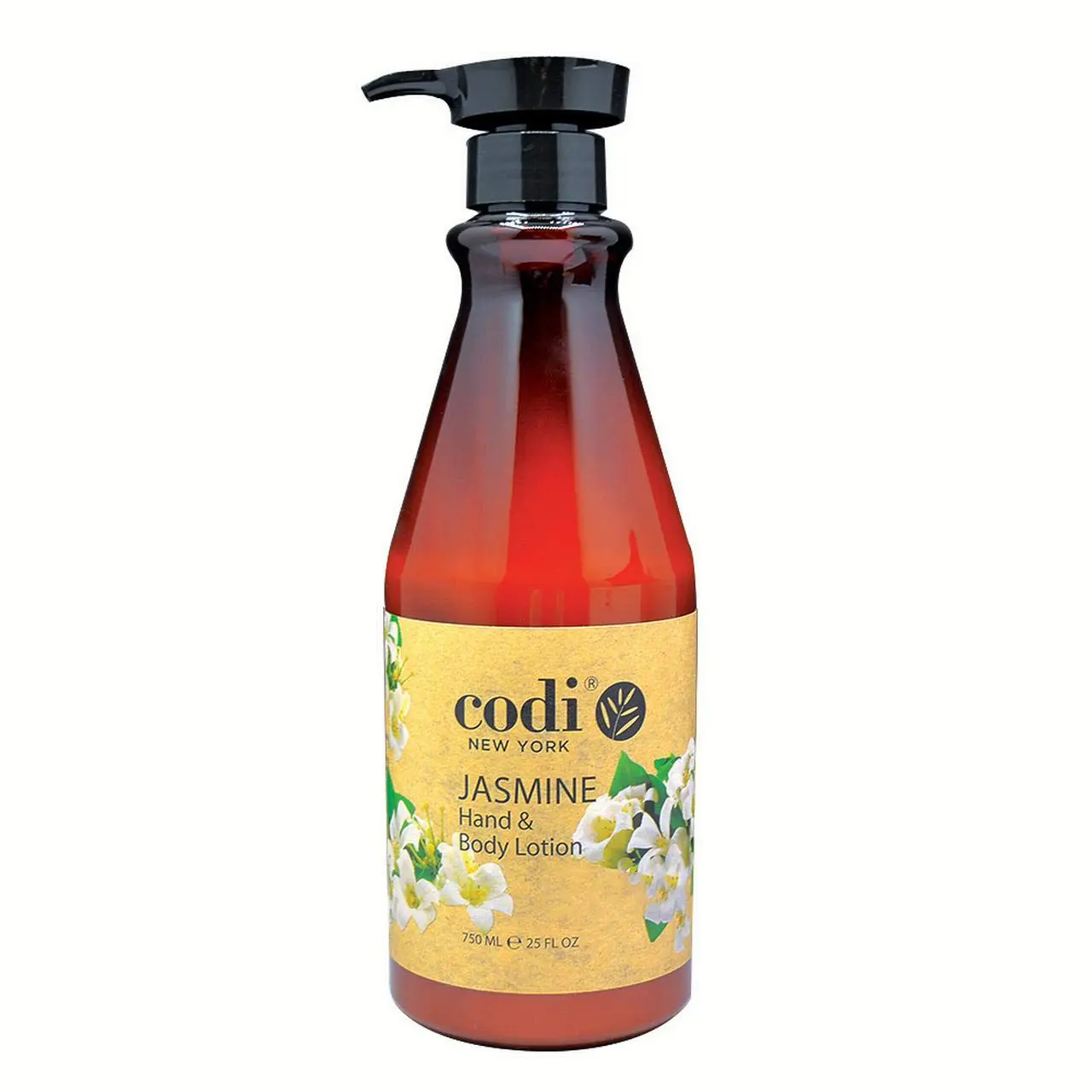 Codi Jasmine Hydrating Unisex Hand & Body Lotion - Regular Edition, Water-Based, Alcohol-Free Daily Body Care Moisturizer, 25 fl oz (739 mL) with Long-Lasting Moisture, Youth-Enhancing Formula, Moisturizing