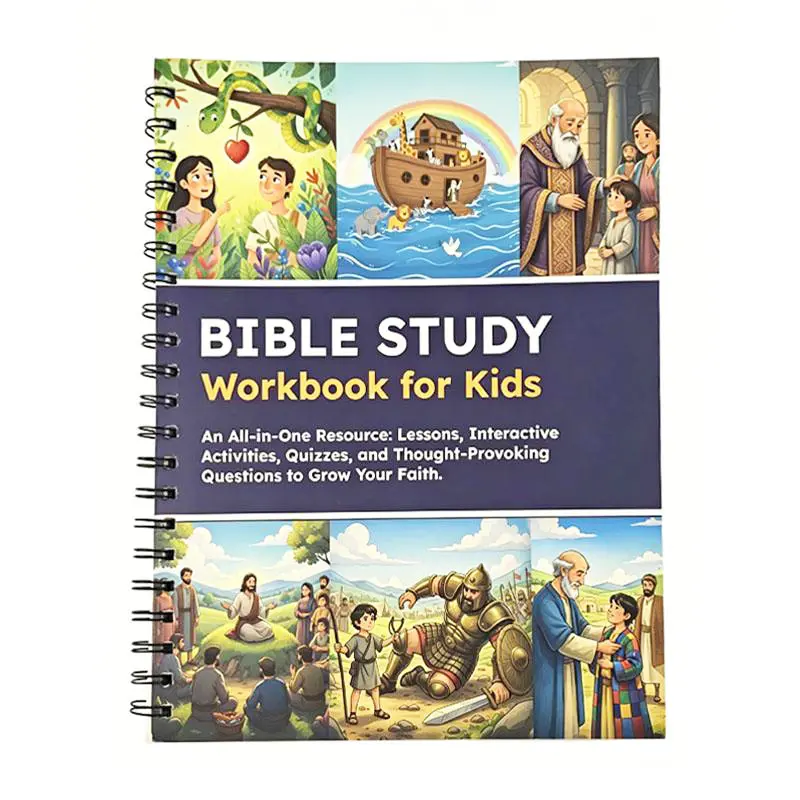 Bible StudyNotebook, Children'S Spiral Bound Manual Notebook,52-Week Exercise Book, Early EducationTeaching Aid, Used For Children'S Early Education, StudyExercise Manual, Study Notebook.