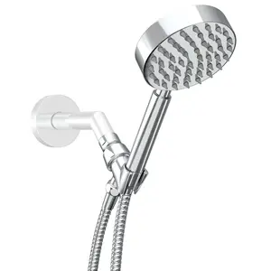 HammerHead Showers Solid Metal Handheld Shower Head with Hose and Brass Holder - 2.5 GPM High Pressure Shower Heads with Adjustable Shower Wand Bracket - 6ft Flexible Extension