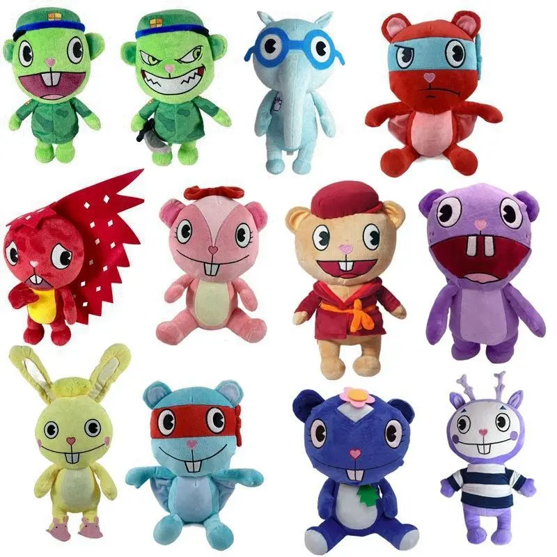 Happy Tree Friends Plush Toy Nutty Flippy Handy Flaky Shifty Sniffles Giggles Stuffed Dolls Cartoon Animal Soft Plushie Gifts