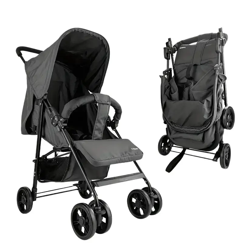 Lightweight Collapsible Baby Stroller, Multi-Position Recline Breathable Mesh Backrest, 4-Wheel Shock-Absorbing Suspension, Adjustable Canopy & Handle Height – Durable Aluminum, 5-Point Harness,Newborns, Toddlers, Travel, Airplane, Shopping, Daily Walks