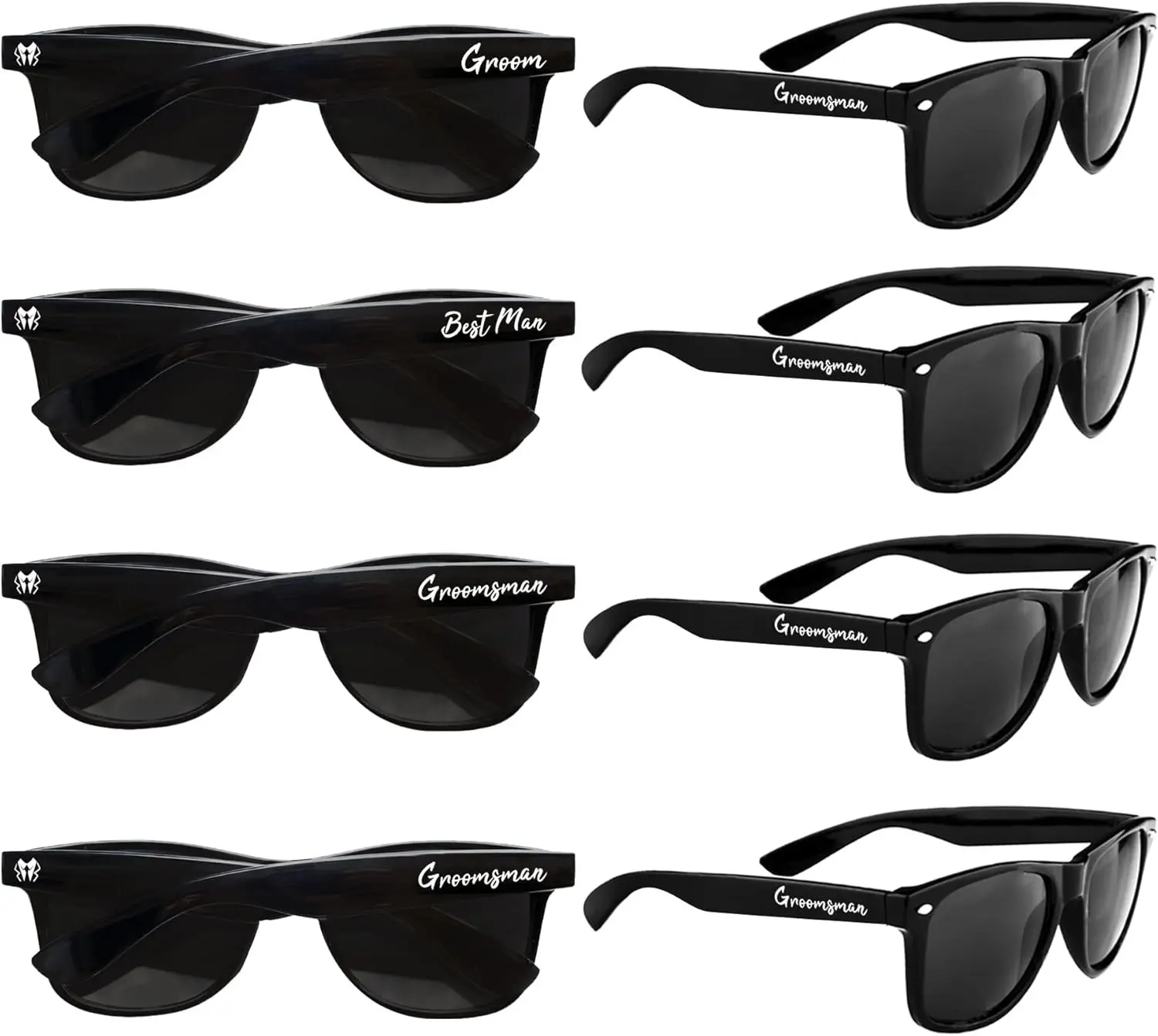 Classic Personalized 8-Pack Groomsmen Sunglasses - 8 Pairs Wedding Proposal Gifts, Bachelor Party Favors