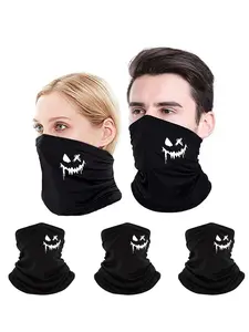 Smiling Face Printing Face Mask, Breathable Face Covering, Windproof Bandana, Gaiter Mask, Fashion Accessories for Men & Women, Stylish Masks Print