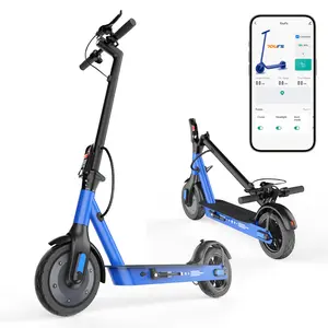 28MPH Max Speed V9 Electric Scooter 350W Brushless Motor 10 Inch Solid Tires 20Miles Range 331 Lbs Max Load 3 Speed Modes Foldable City Commuter App Control Front Rear Ligh