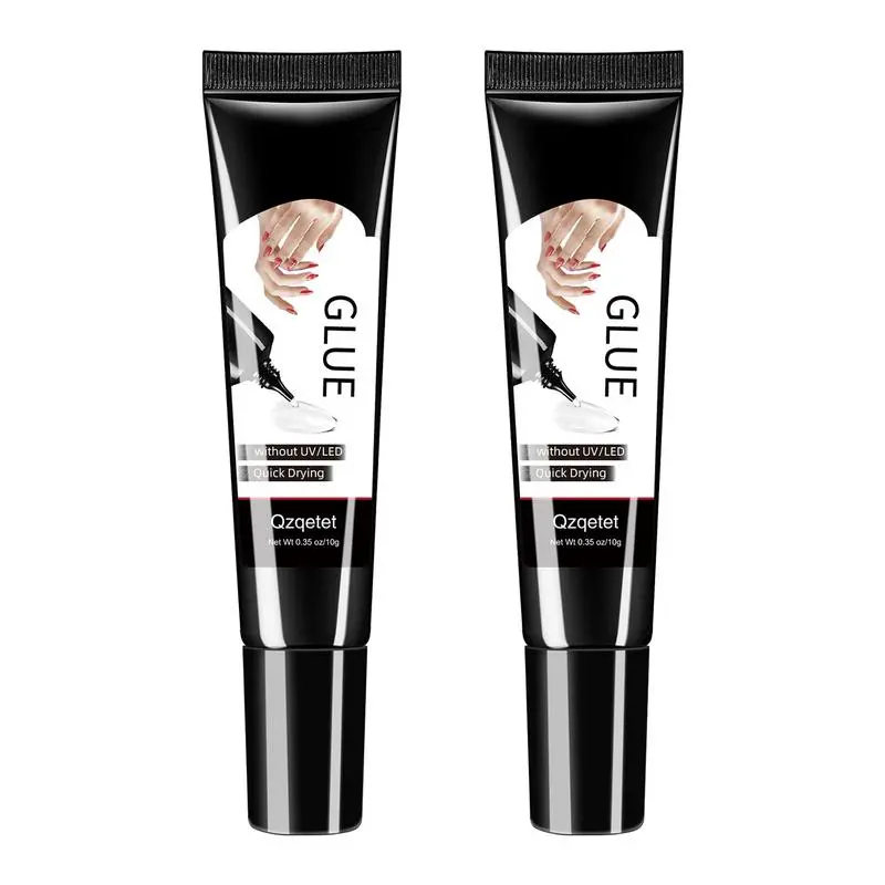 2-Pack Nail Glue - Quick Dry, Long-Lasting Adhesive for Acrylic, Press-On and Gel Nails - Waterproof, No UV/LED Required, Strong Bond, Gentle on Nails