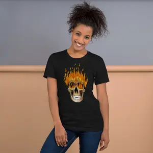 Flaming Skull Unisex t-shirt