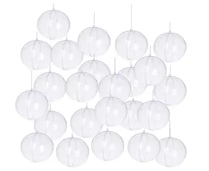 Clear Plastic Acrylic Fillable Transparent Ball Ornament Bauble Sphere for Wedding Party Festival Home Decor